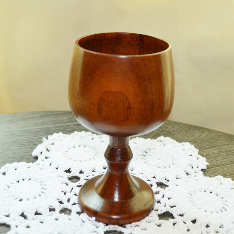 創意紅酒杯木杯酸棗木高腳杯子餐具木質用品酒店特色木酒杯
